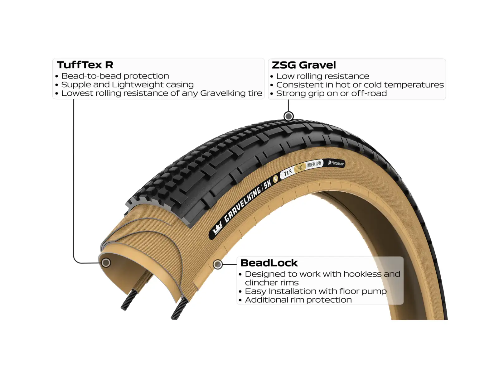 Panaracer GravelKing SK R 28" gravel plášť kevlar čierna/Amber