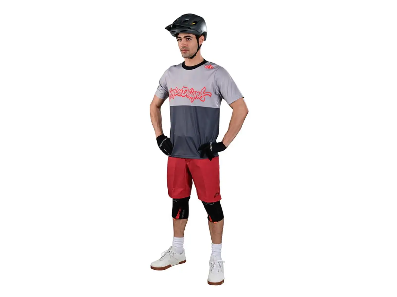 Troy Lee Designs Flowline Scripter Pánske tričko s krátkym rukávom Charcoal