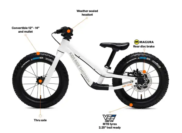 Kids Ride Shotgun Dirt Hero 12 odrážadlo s brzdou