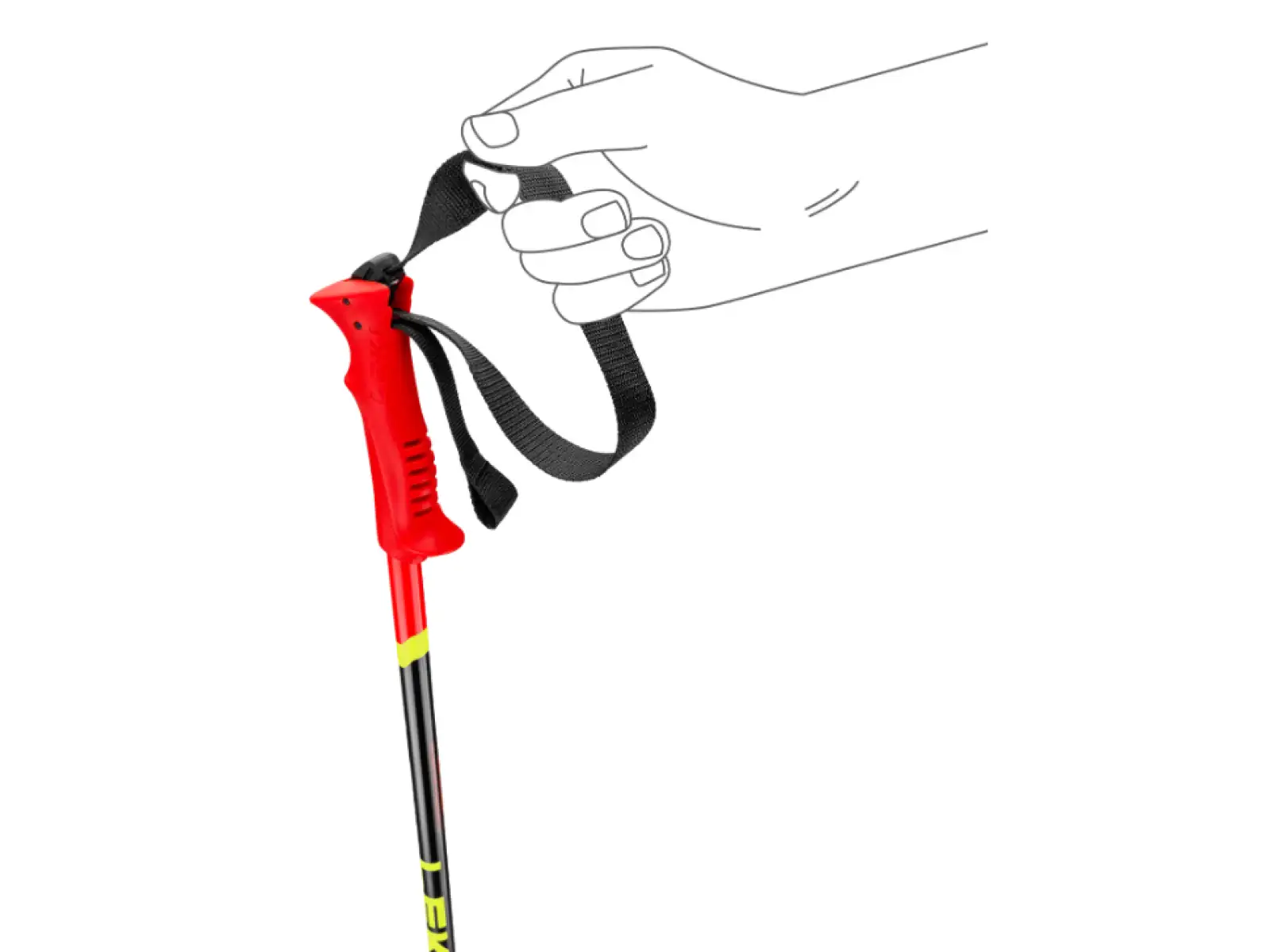 Leki Racing Kids detské zjazdové palice Bright Red/Black/Neon Yellow
