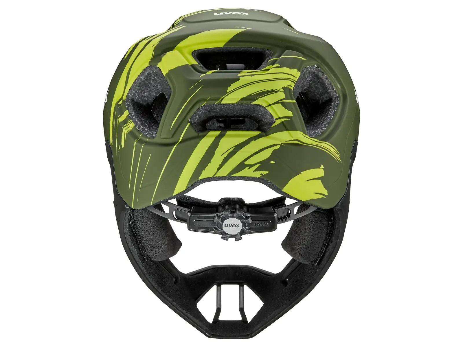 Uvex React JR Fullface MTB prilba Dark olive matt