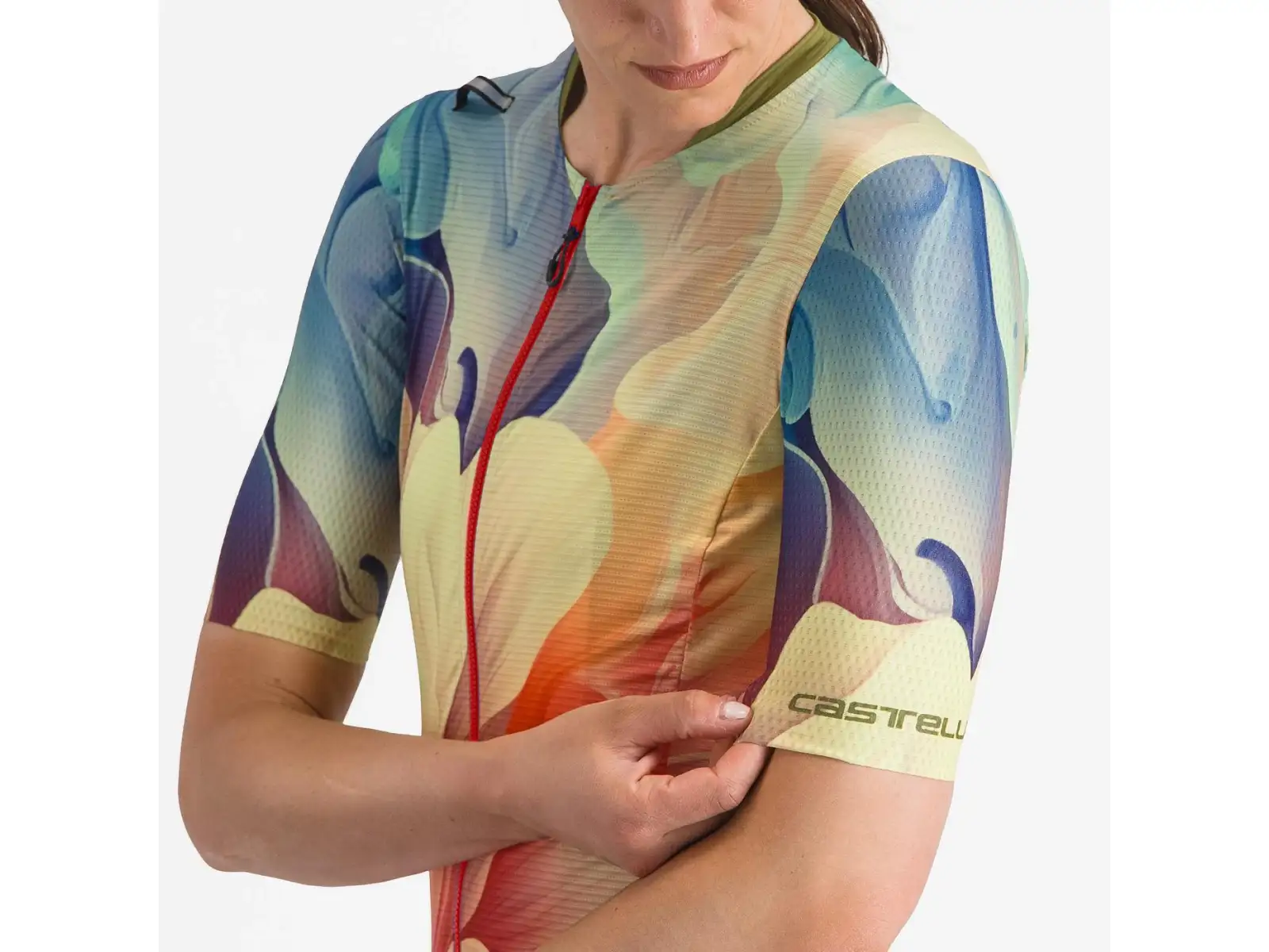 Castelli Unlimited Pro dámsky dres krátky rukáv Multicolor Green