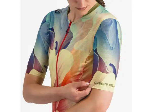 Castelli Unlimited Pro dámsky dres krátky rukáv Multicolor Green