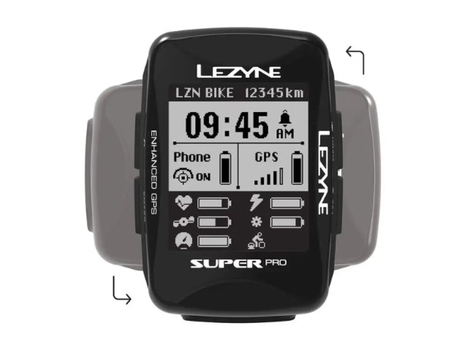 Lezyne Super Pro GPS navigácia čierna