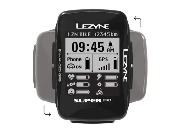 Lezyne Super Pro GPS navigácia čierna