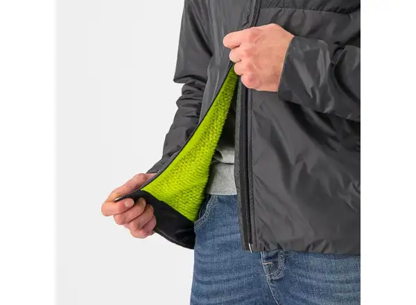 Castelli Riscalda Puffy pánska bunda dark gray/eletric lime