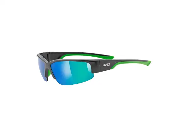 Uvex Sportstyle 215 okuliare black mat green/green