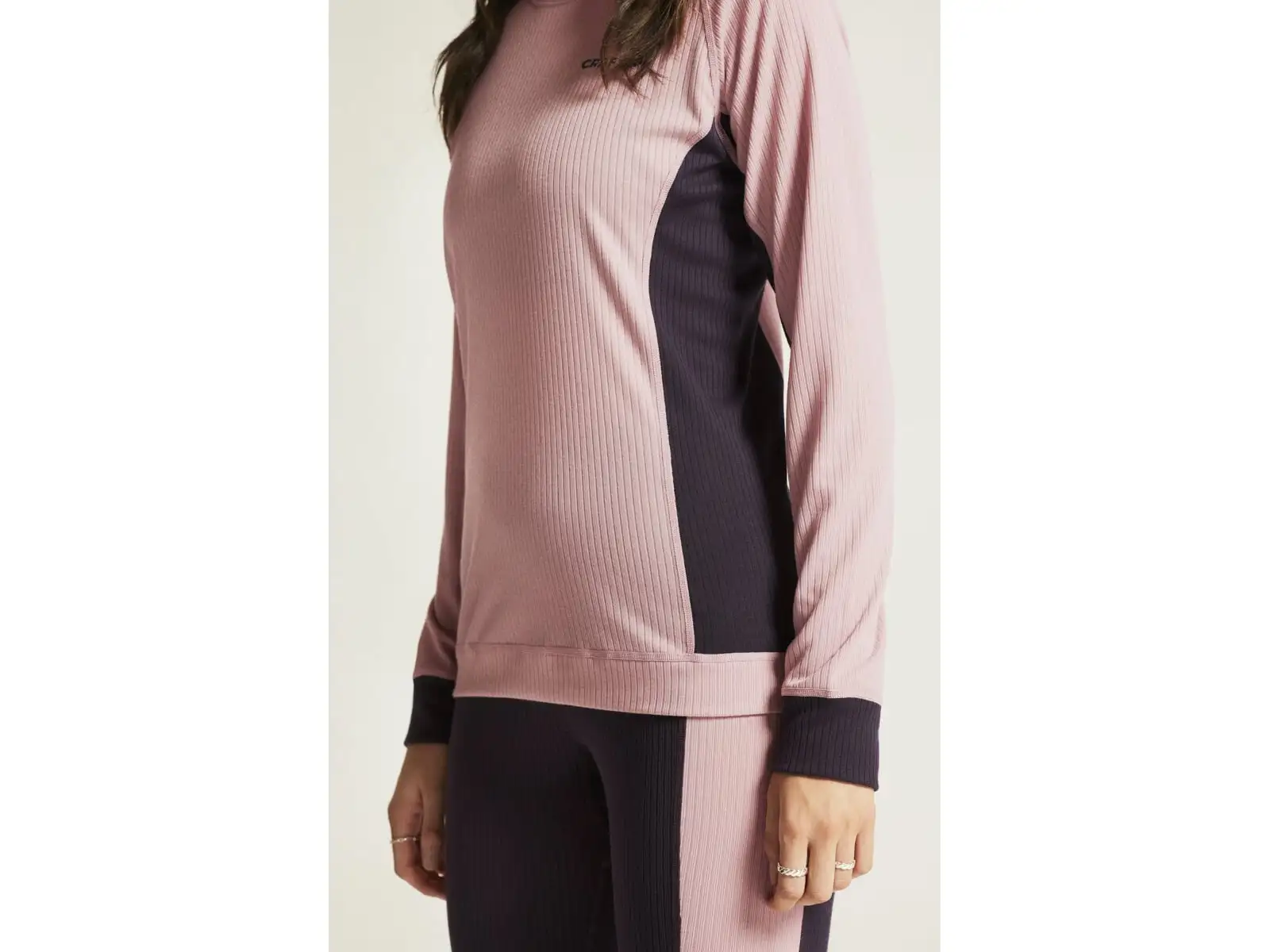 Craft Core Dry Baselayer dámska súprava tričko dlhý rukáv+nohavice ružová