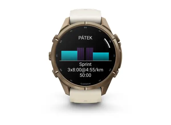 Garmin fenix 9 Pro inReach 43 mm inteligentné hodinky Autumn gold titanium/Cream/french gray