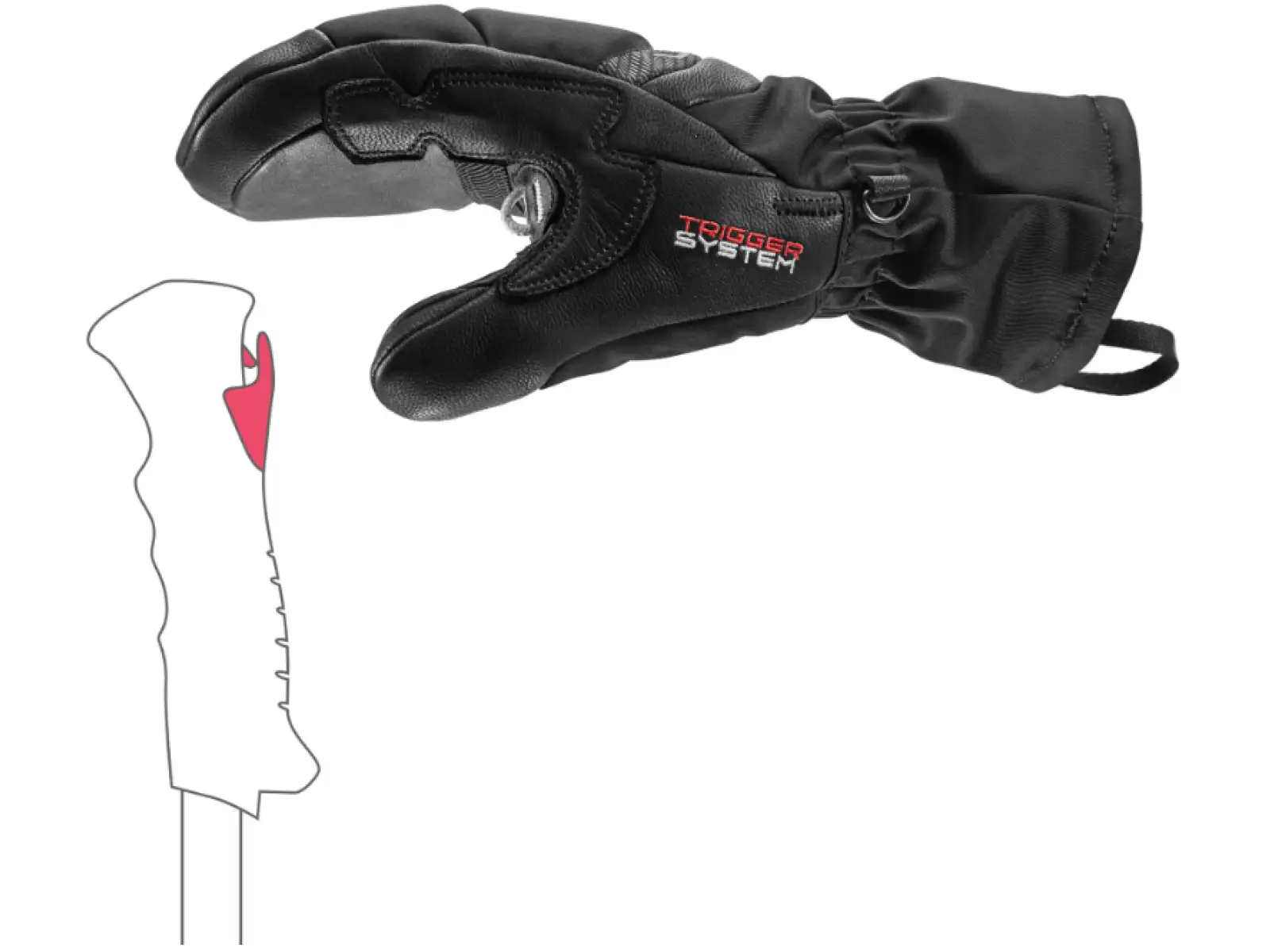 Leki Griffin Base 3D Women Mitt dámske palčiaky Black