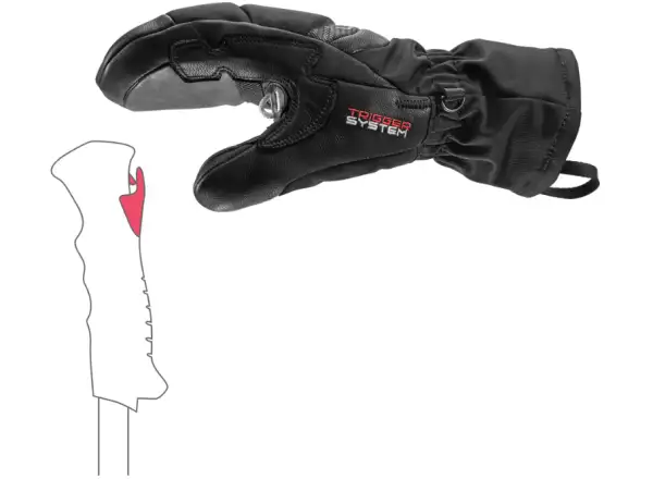 Leki Griffin Base 3D Women Mitt dámske palčiaky Black