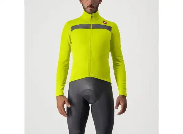 Castelli Puro 3 Pánsky zateplený dres s dlhým rukávom Electric Lime/Black Reflex