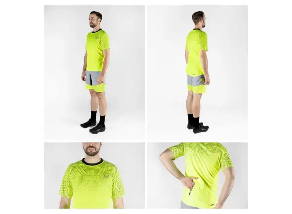 Force City pánsky dres krátky rukáv fluo/čierna