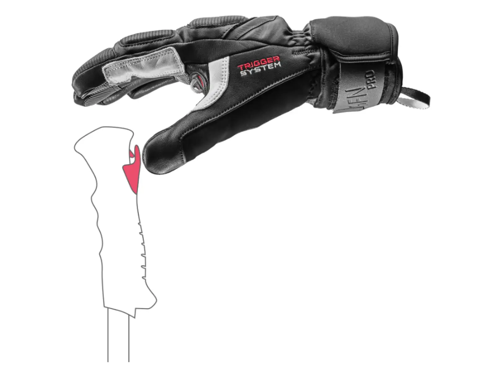 Leki Griffin Pro 3D zjazdové rukavice Black/White