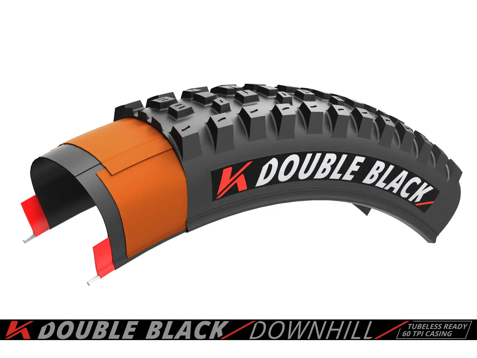Kenda K-Series Double Black Downhill 60TPI K-1265 TR 27,5x2,40" MTB plášť kevlarový