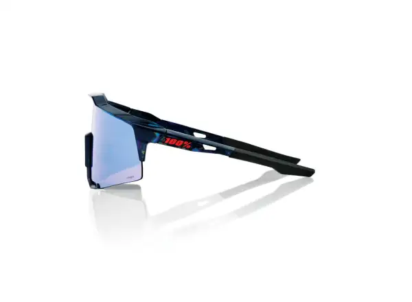 100% SPEEDCRAFT cyklistické okuliare Black Holographic/Hiper blue Multilayer Mirror Lens