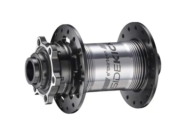 E-13 Sidekicks 110x15/20 mm Boost predný náboj 32 dier Black/Sterling Silver