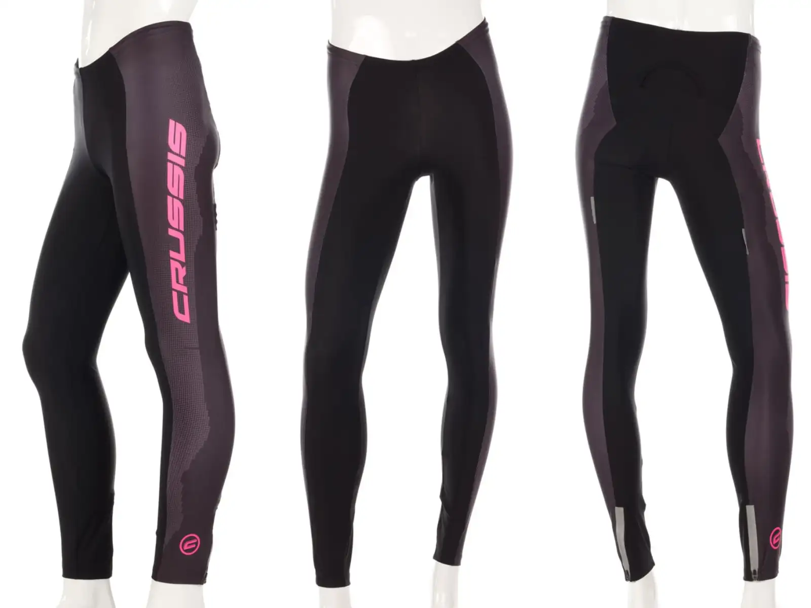 Dámske elastické nohavice Crussis black/pink