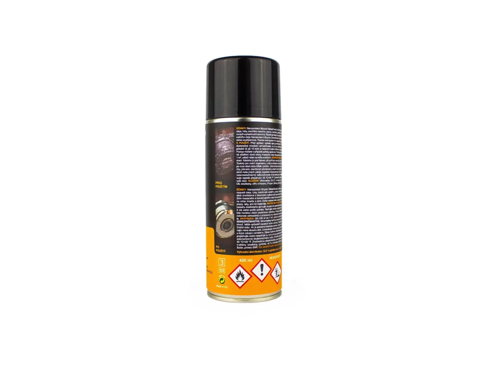 Nanoprotech Odmasťovanie a čistenie reťazí bicyklov v spreji 400 ml