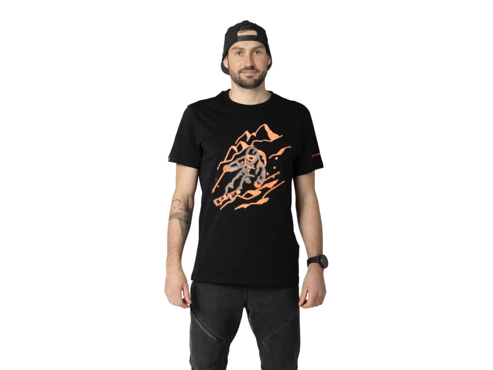 Dynafit Blacklight Cotton pánske tričko krátky rukáv Black Out