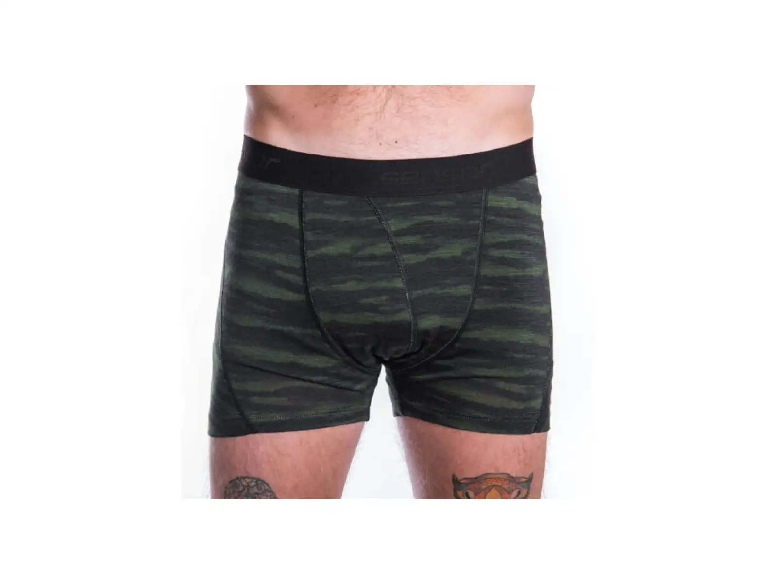 Sensor Merino Impress pánske trenírky čierna/Batik