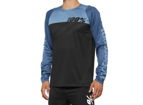 100% R-CORE pánsky dres dlhý rukáv Black/Slate Blue