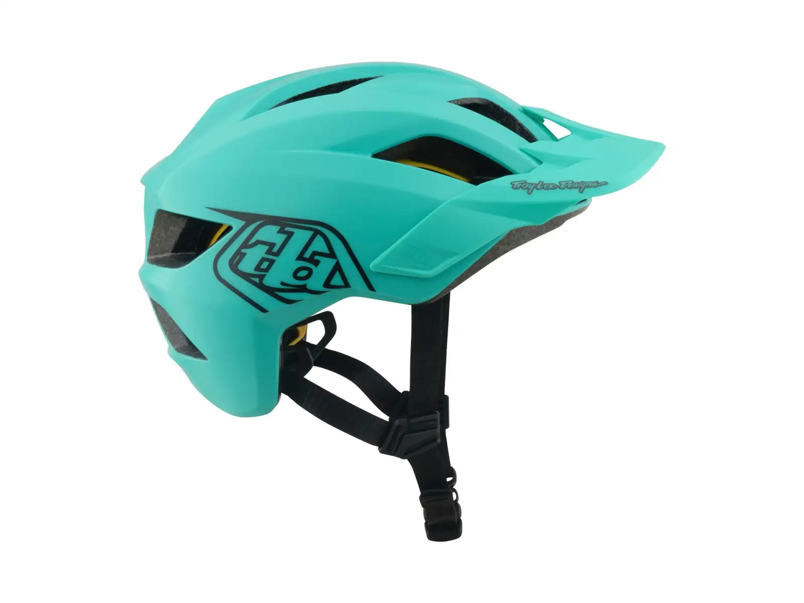 Troy Lee Designs Youth Flowline MIPS detská prilba Point Charcoal/Real Teal