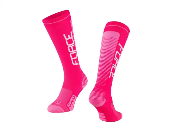 Kompresné elastické ponožky Force Compress Pink