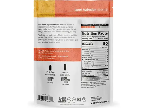Skratch Labs Hydration Sport Drink Mix iontový nápoj 440 g broskyňa