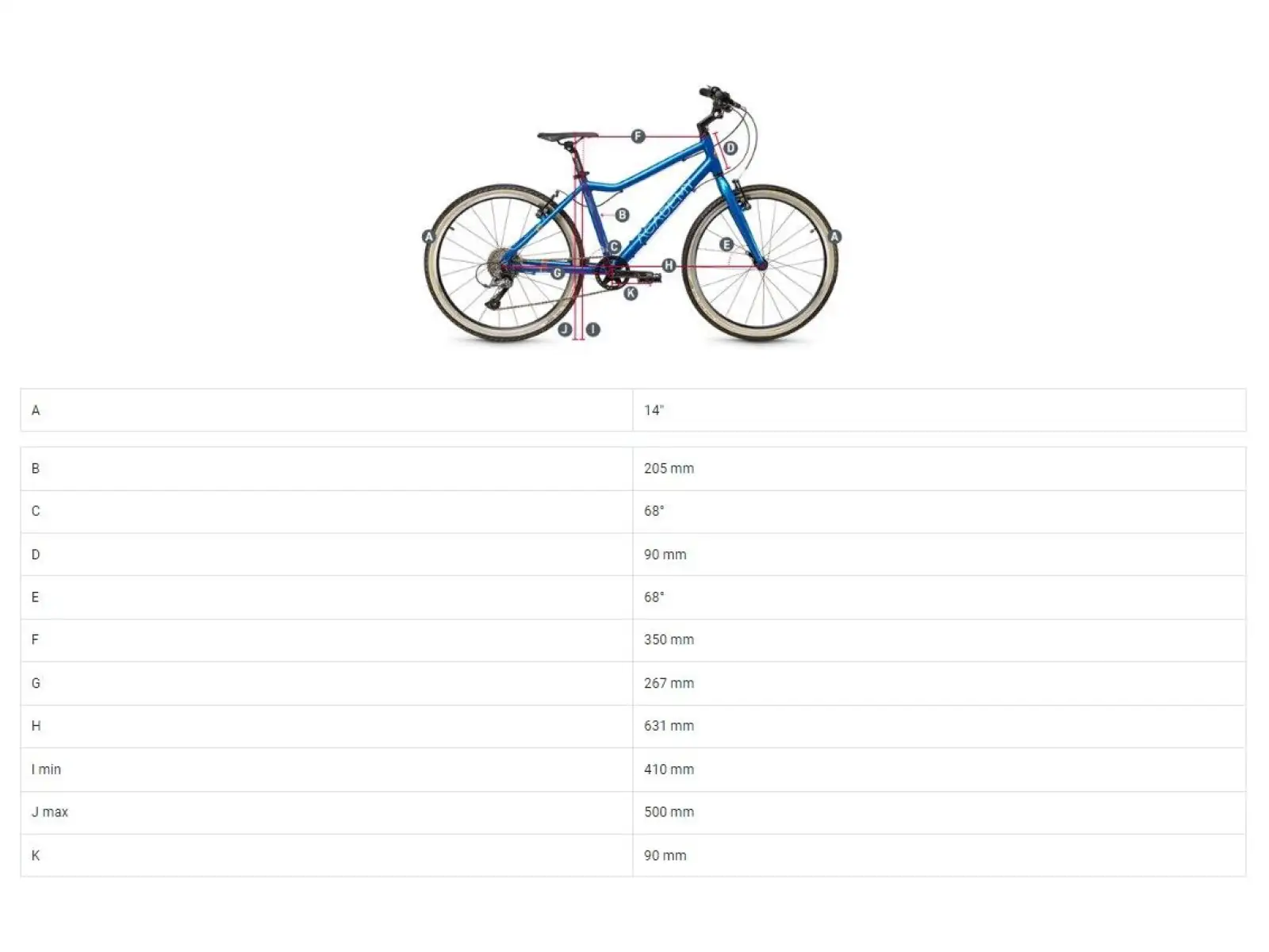 Academy Grade 2 detský bicykel 14" červená