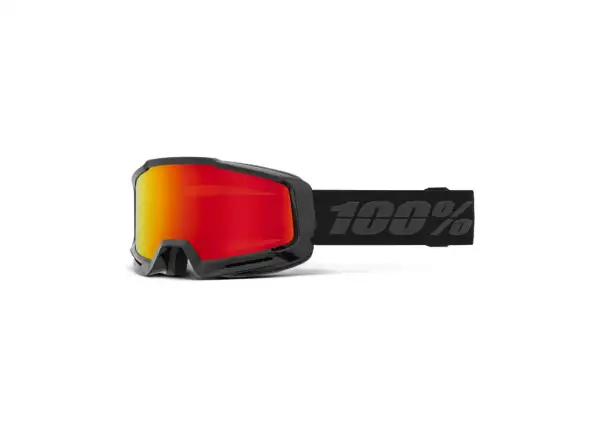 100% Okan lyžiarske zjazdové okuliare Black/HiPER Red Mirror