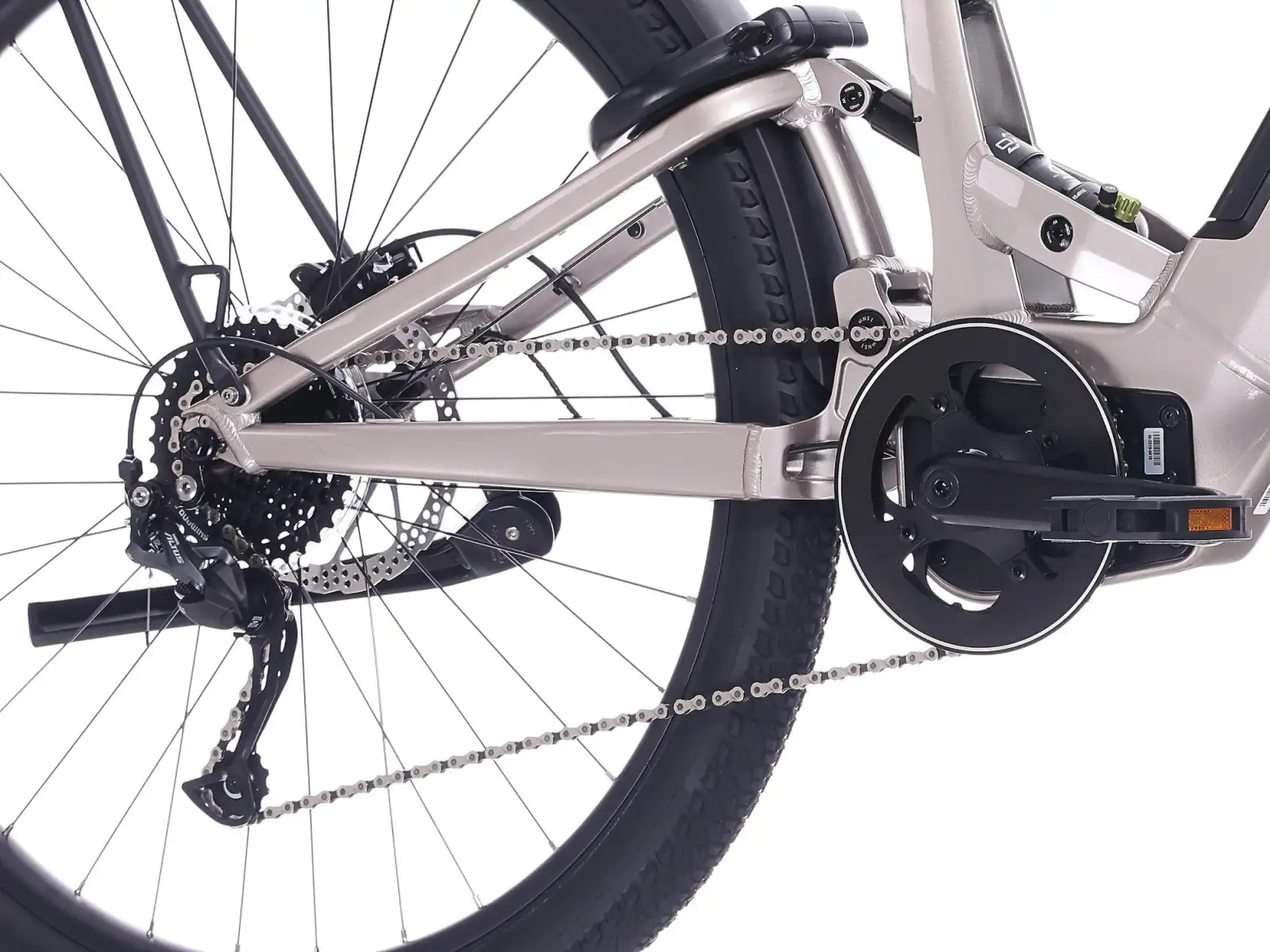 Rock Machine Crossride e450 FS nízkonavstupové celoodpružené elektrobicykel Sand Grey/Black
