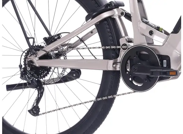 Rock Machine Crossride e450 FS nízkonavstupové celoodpružené elektrobicykel Sand Grey/Black
