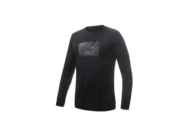 Sensor Merino Air PT Locate pánske tričko dlhý rukáv čierna