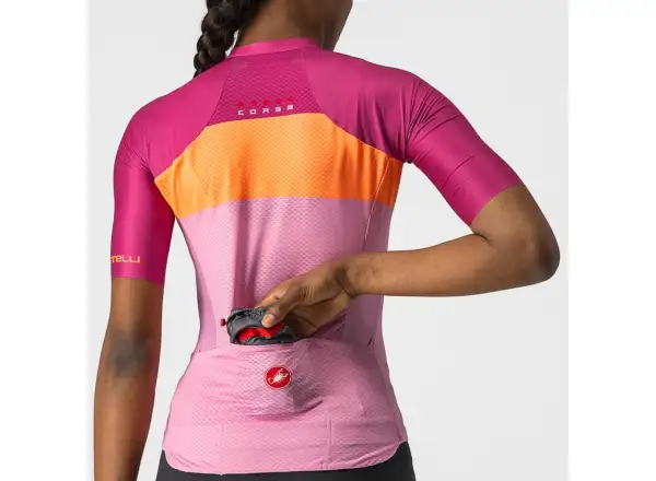 Castelli Aero Pro W dámsky dres krátky rukáv ružová/coral flash