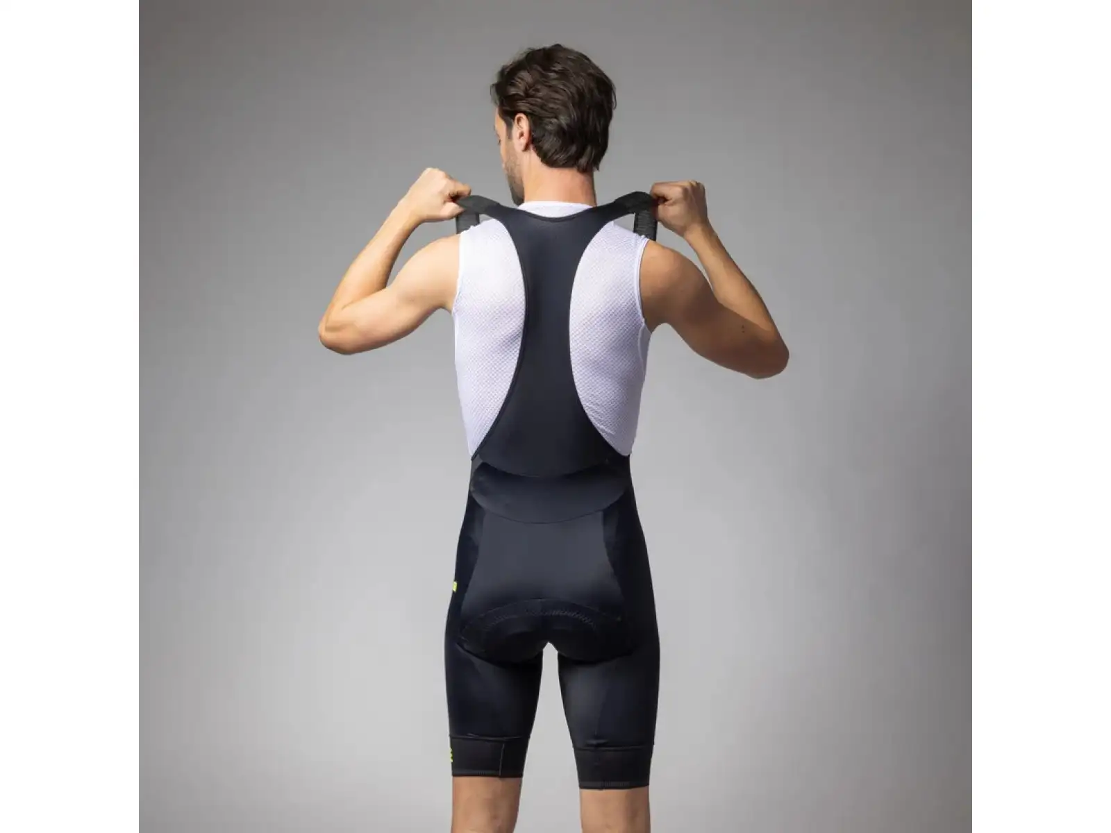 Alé Pragma Corsa 2.0 pánske šortky s vložkou a trakmi Black/Fluo Yellow