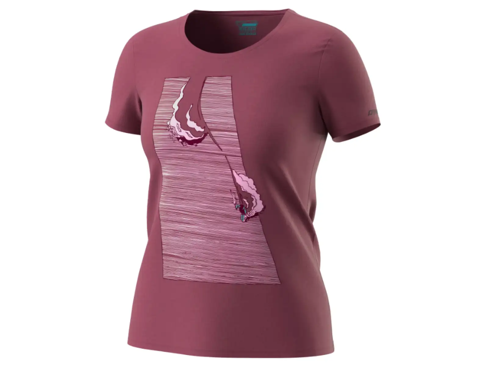 Dynafit X Simon Charriere dámske tričko krátky rukáv Dark Rose/Blue Turn