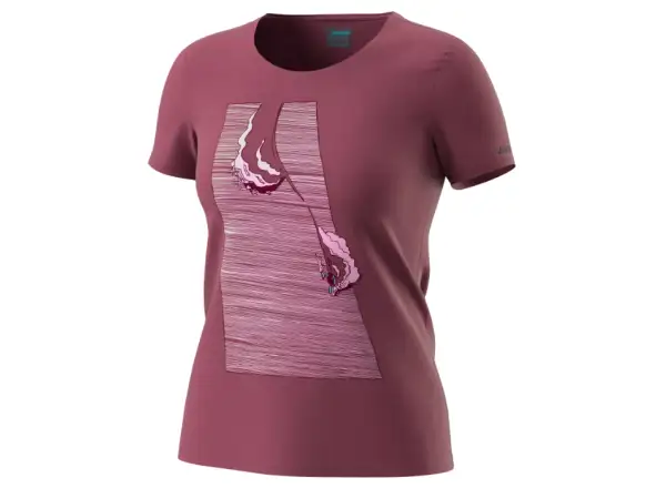 Dynafit X Simon Charriere dámske tričko krátky rukáv Dark Rose/Blue Turn