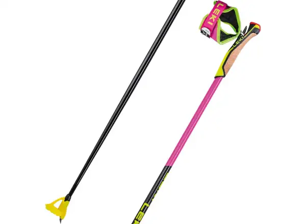 Leki PRC 750 bežecké palice neonová ružová/neonová žltá/čierna