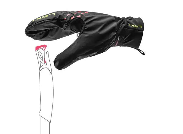 Leki Ultra Trail Storm Shark bežecké rukavice Black/Red/Neon Yellow