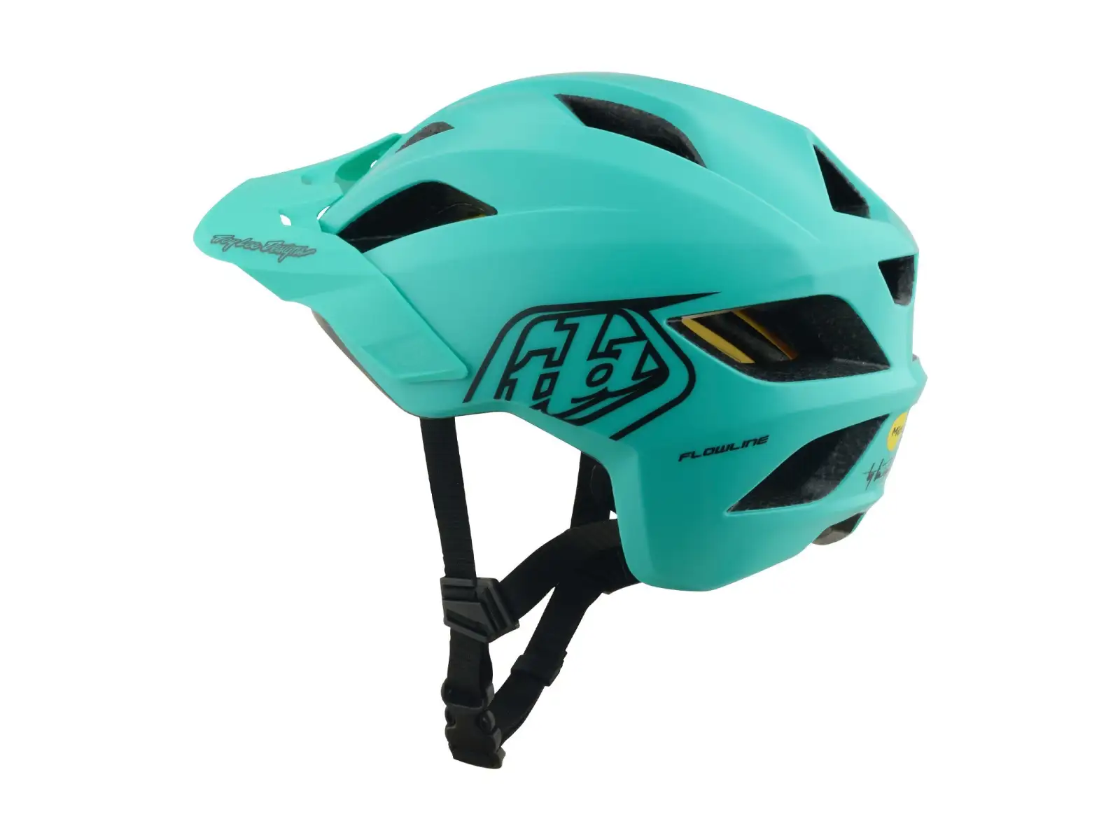 Troy Lee Designs Youth Flowline MIPS detská prilba Point Charcoal/Real Teal