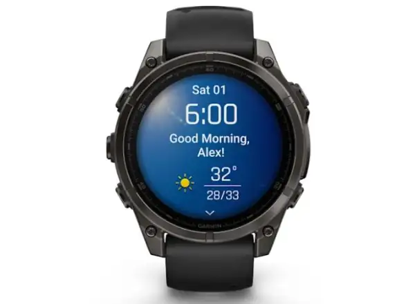 fenix® 8 - 47 mm, AMOLED, Safír, Uhlová šedá DLC titanová s čiernou/šedou.