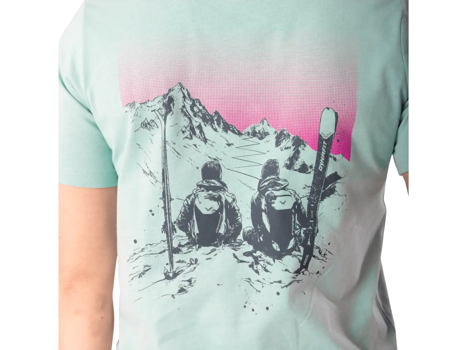 Dynafit Back Graphic Cotton dámske tričko krátky rukáv Cloud Blue/Twilight