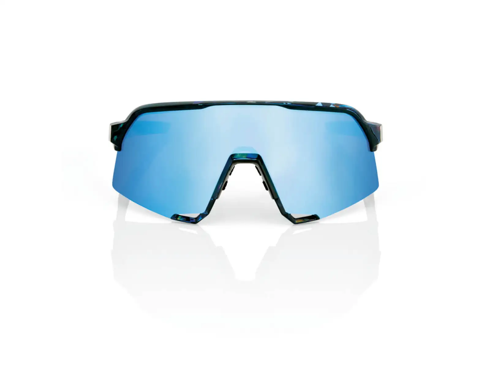 100%  S3 HiPER cyklistické okuliare Black Holographic/Blue Multilayer Mirror Lens
