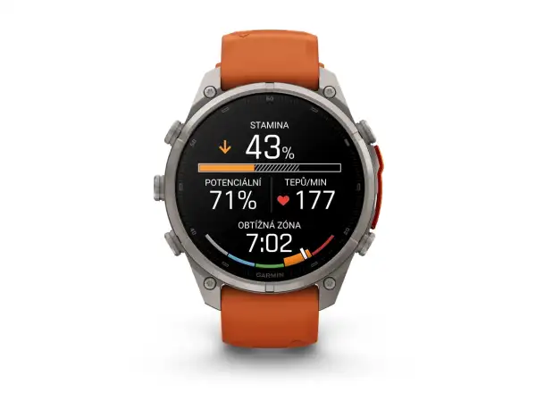 Garmin Fénix 9 Pro inReach 47 mm inteligentné hodinky Titanium Autumn orange/Spark orange