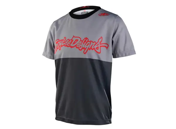 Troy Lee Designs Flowline Detský dres s krátkym rukávom Scripter Charcoal