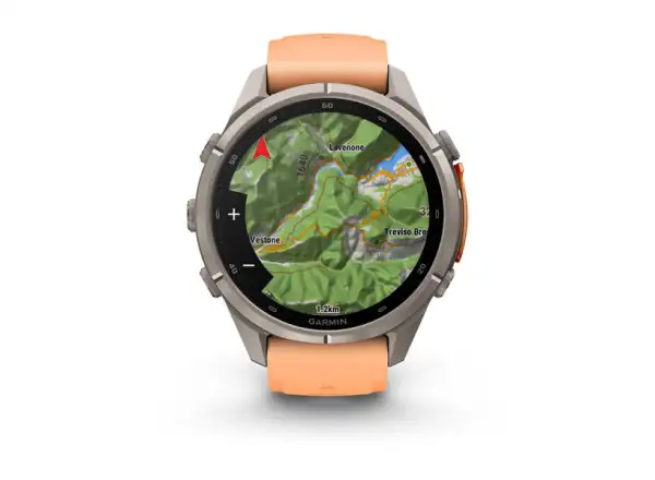 Garmin fenix 9 Pro – inReach 43 mm smart hodinky Titanium Shell pink/autumn orange silicone band