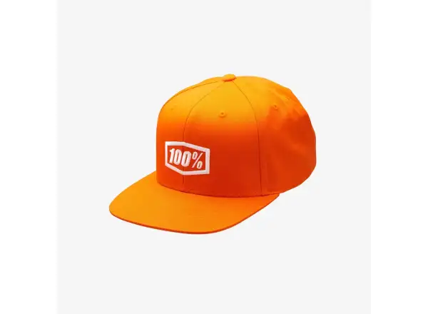 100% Icon Snapback Cap I Fit Cap Orange