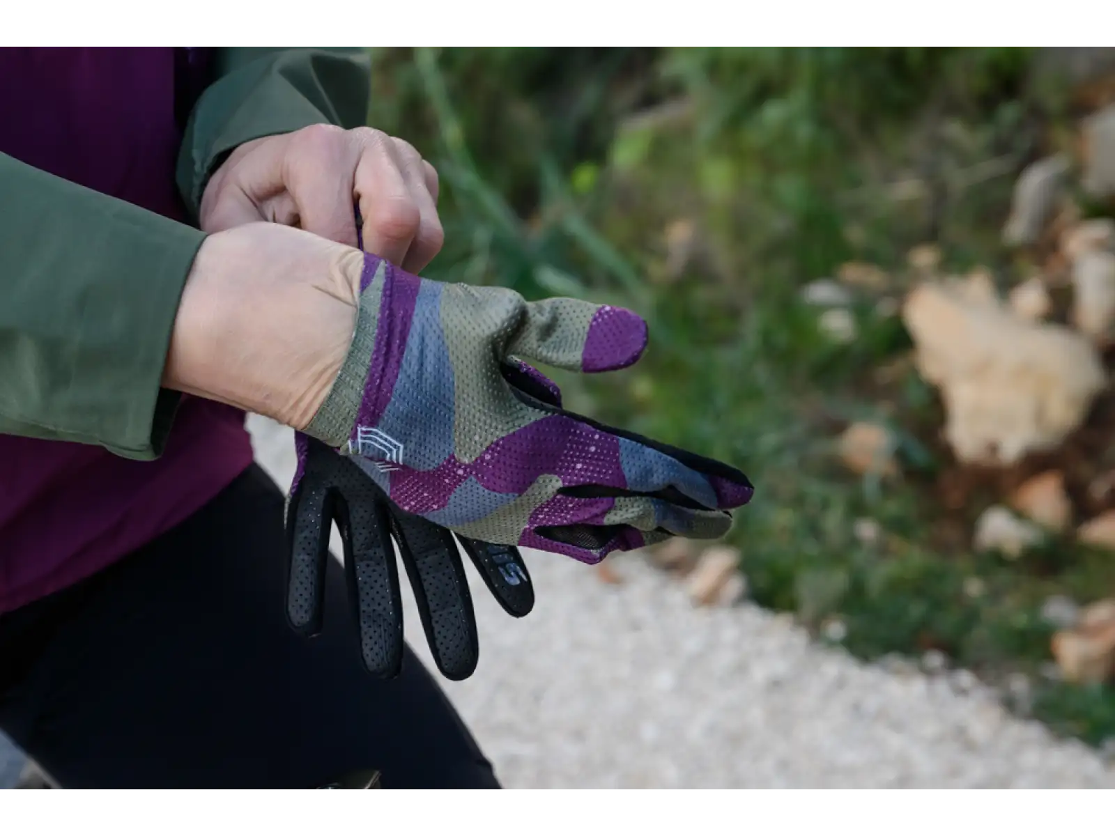 Silvini Saltaro pánske rukavice Plum/Olive
