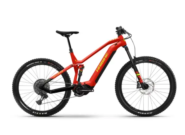 Haibike AllMtn 7 celoodpružený e-bike Matt Red/Black/Neon